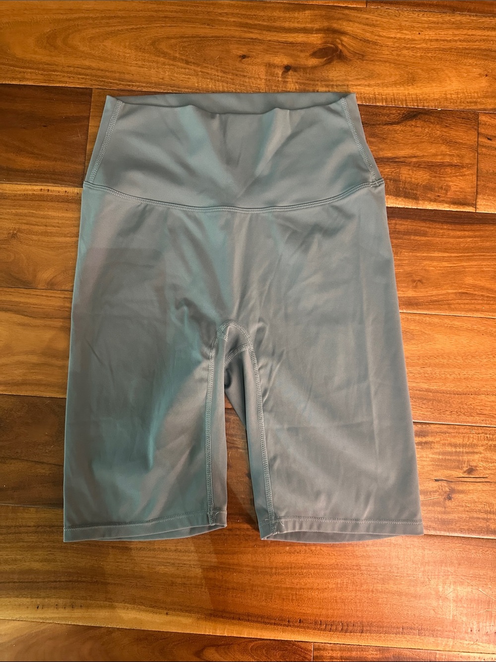 High-Waist Women's Bike Shorts in bluish grey.